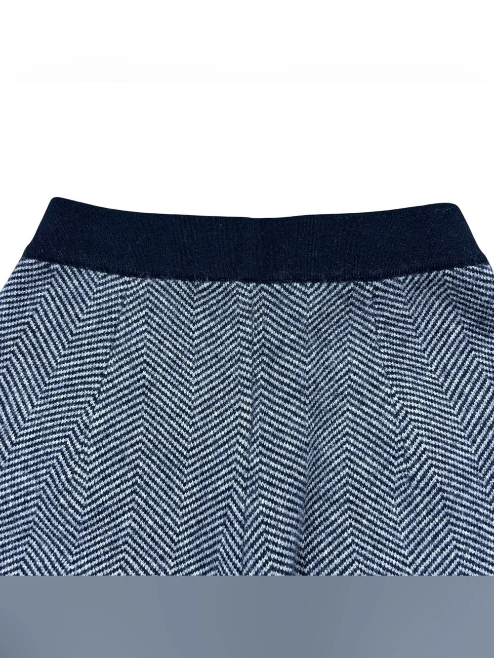 100% Cashmere Herringbone Wide Leg Pants Womens L Sheng Tang Peony Minimalist